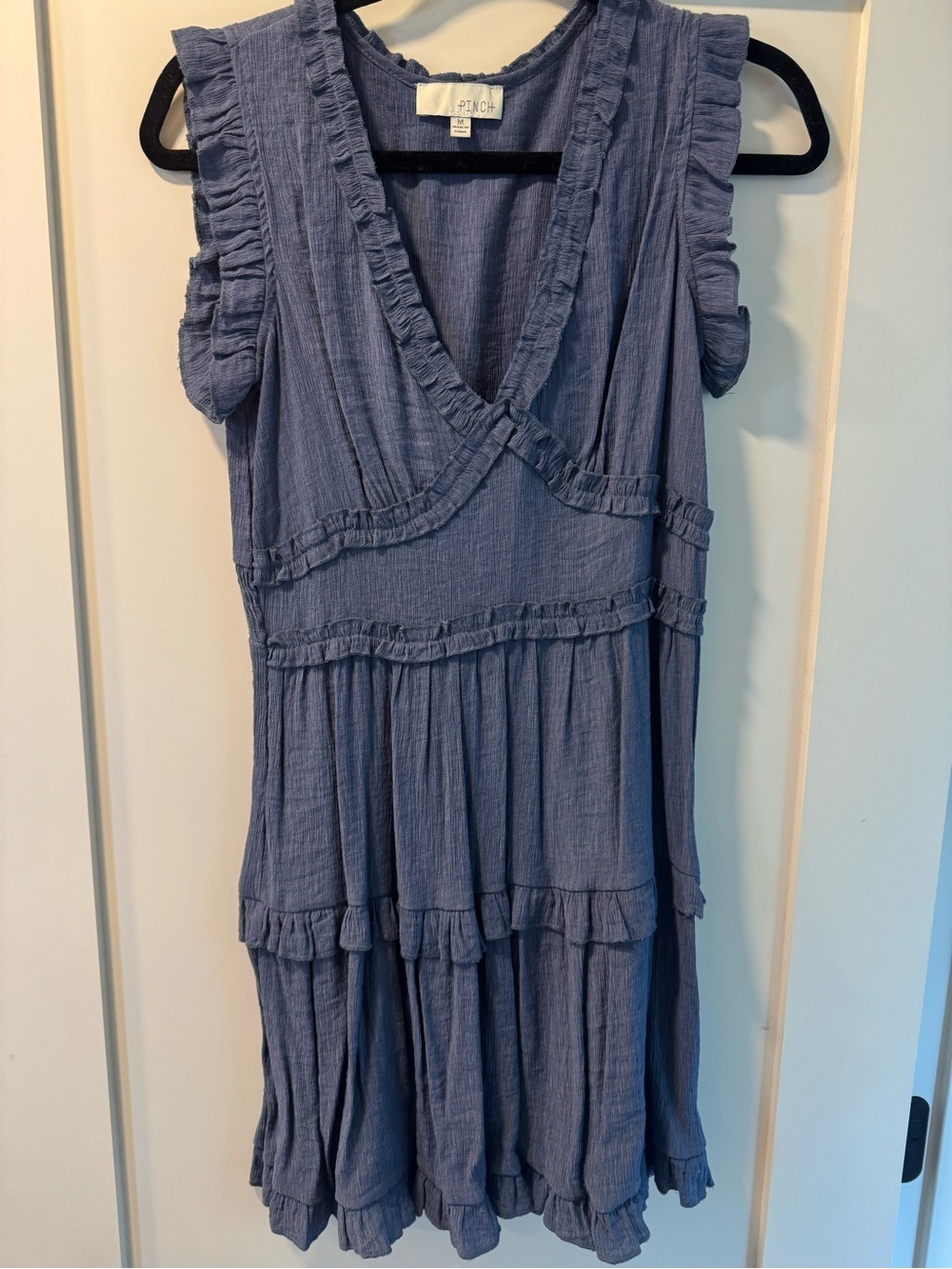 Pinch Blue Ruffled Mini Dress